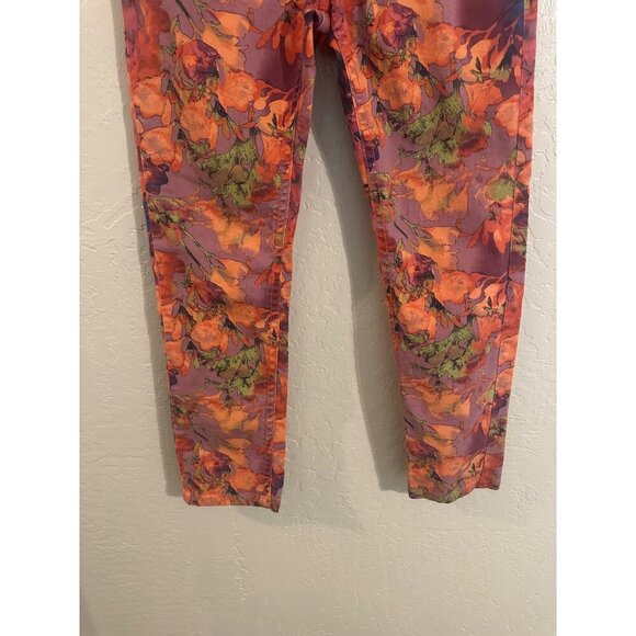 Ana Skinny Floral Cotton/Spandex Watercolor Jeans - Picture 3 of 10